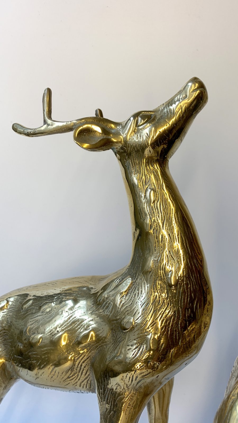 Set of two brass deer, 1960/1970s